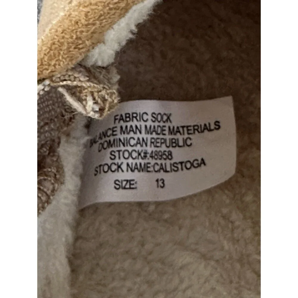 New Dr Scholl's Calistoga Brown Men's Size 13 Fleece lined Slippers Hard Soles